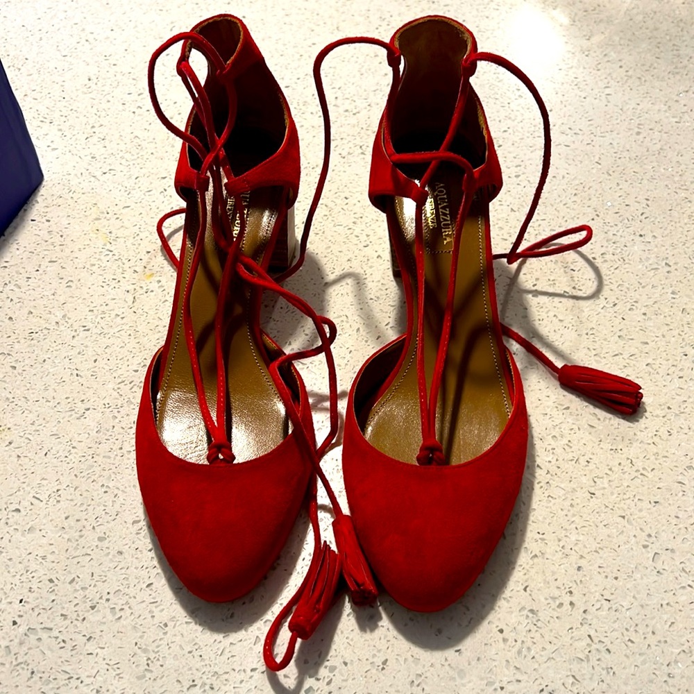 Aquazzura Firenze red head shoes